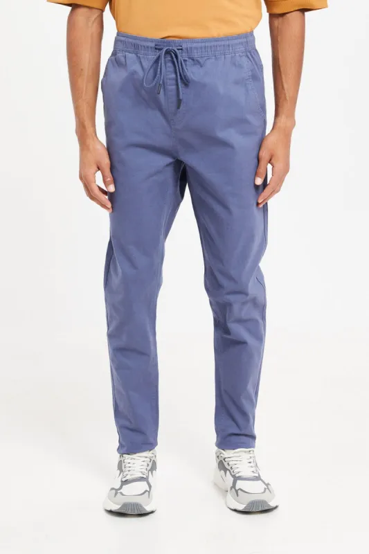 Men Blue Pull-On Trousers sold by Redtag