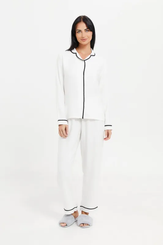 Women White Classic Pajama Set (2 Piece) sold by Redtag