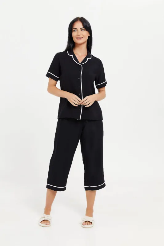 Women Black Pajama Set (Piece) sold by Redtag
