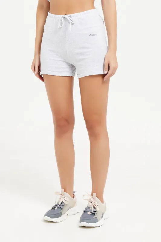 Women Grey Mid-Rise Short sold by Redtag