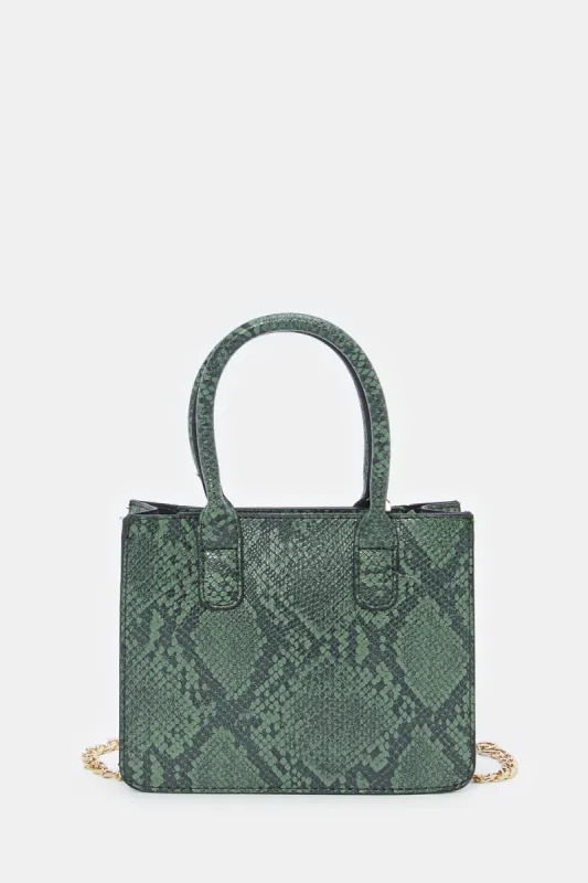 Women Olive Textured Crossbody Bag sold by Redtag