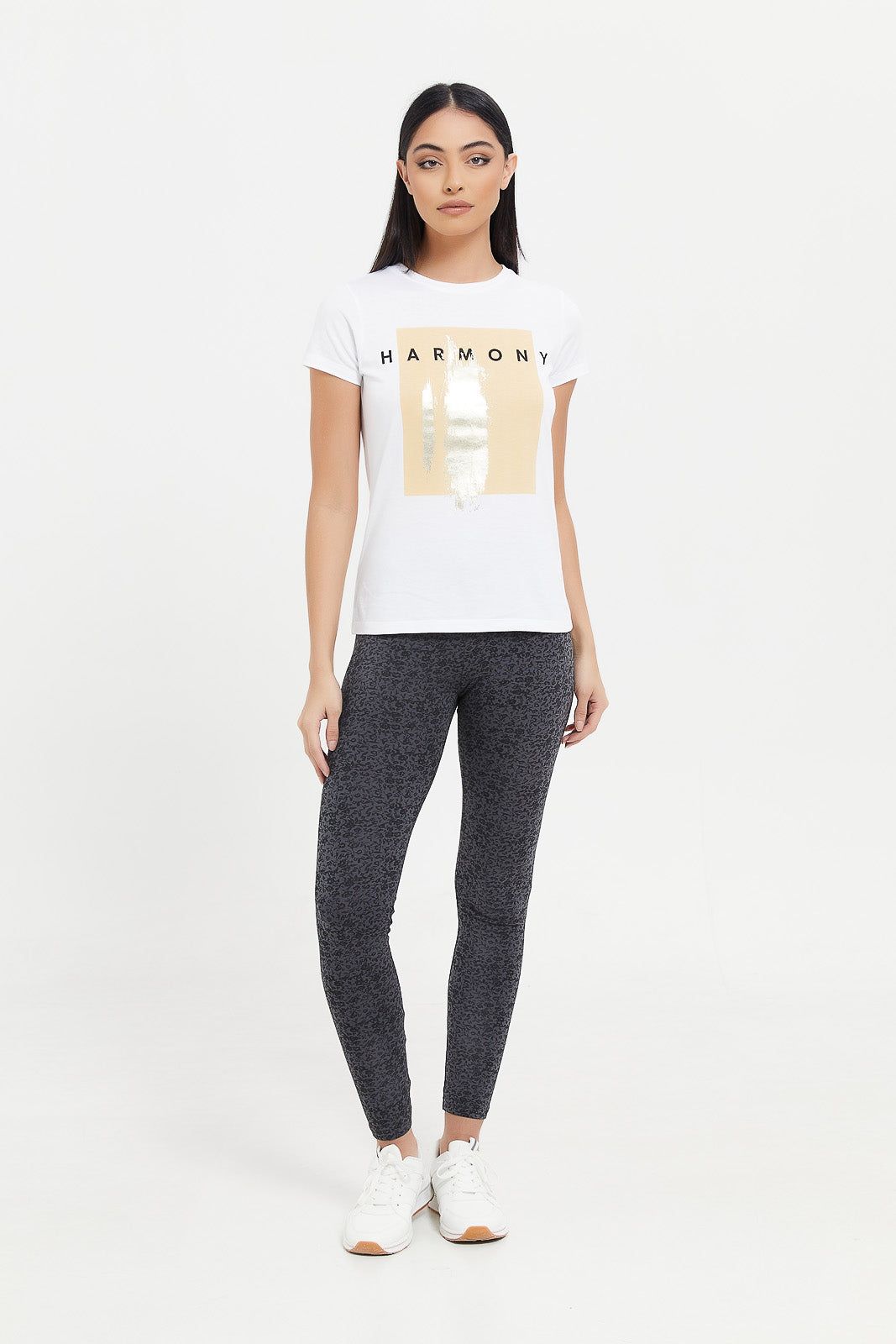Women White Harmony Foil T-Shirt sold by Redtag product image thumbnail 2