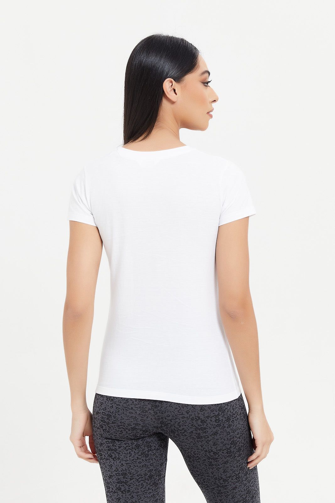 Women White Harmony Foil T-Shirt sold by Redtag product image thumbnail 3
