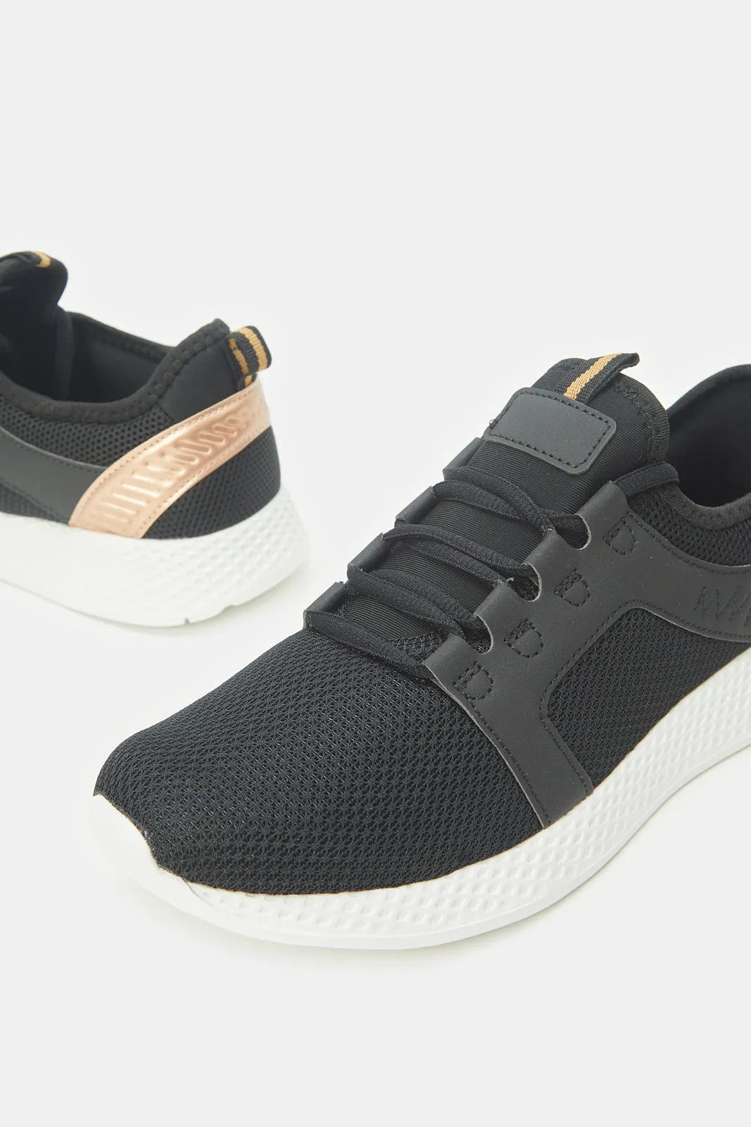 Women Black Lace Up Sneakers sold by Redtag product image thumbnail 3