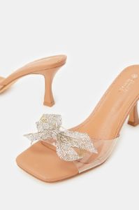 Women Beige Bow Trim Mule sold by Redtag