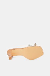 Women Beige Bow Trim Mule sold by Redtag