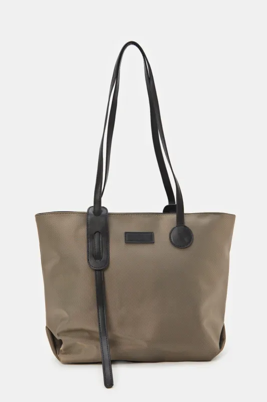 Women Brown Spacious Tote Bag sold by Redtag