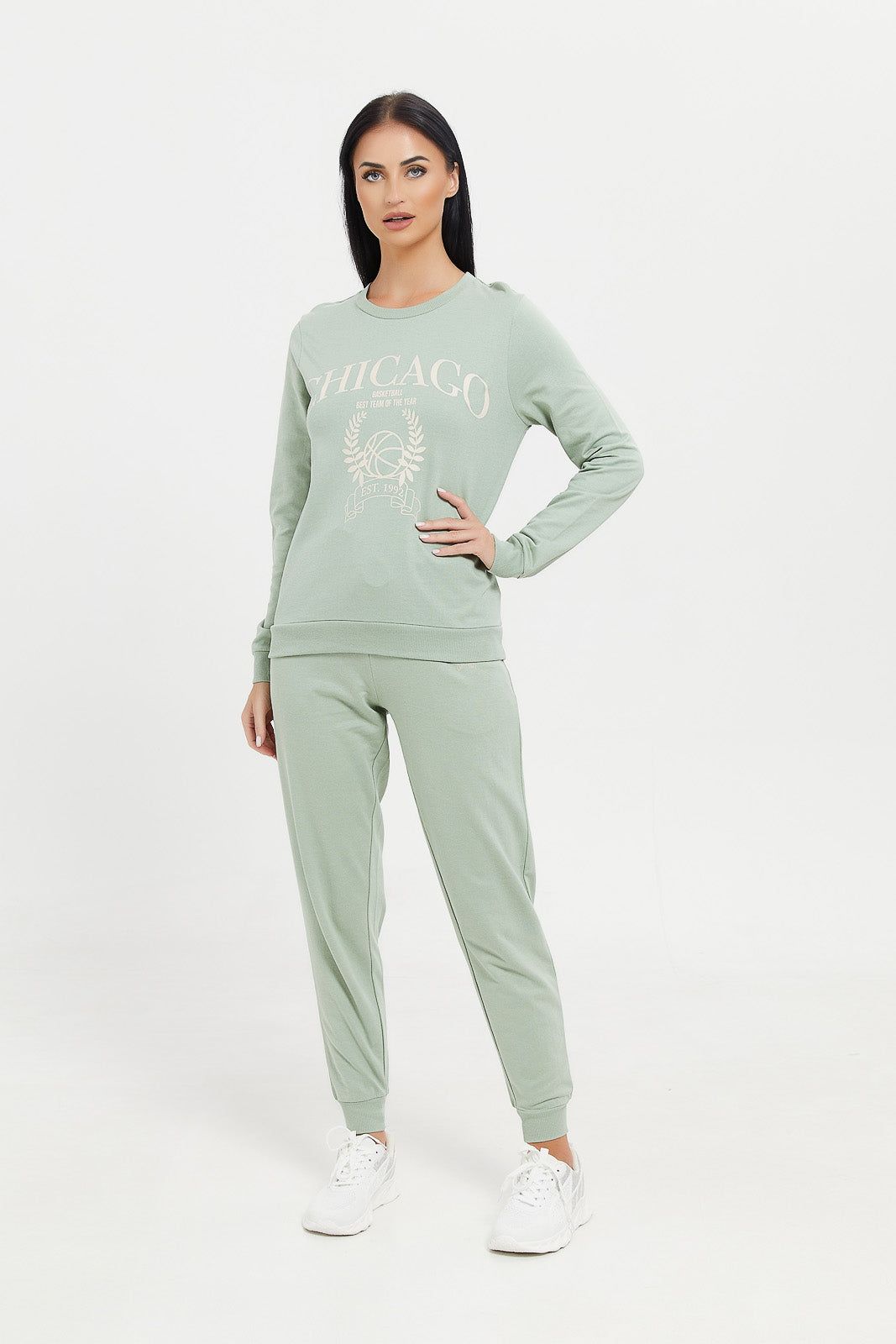 Women Green Chicago Printed Sweatshirt sold by Redtag product image thumbnail 2