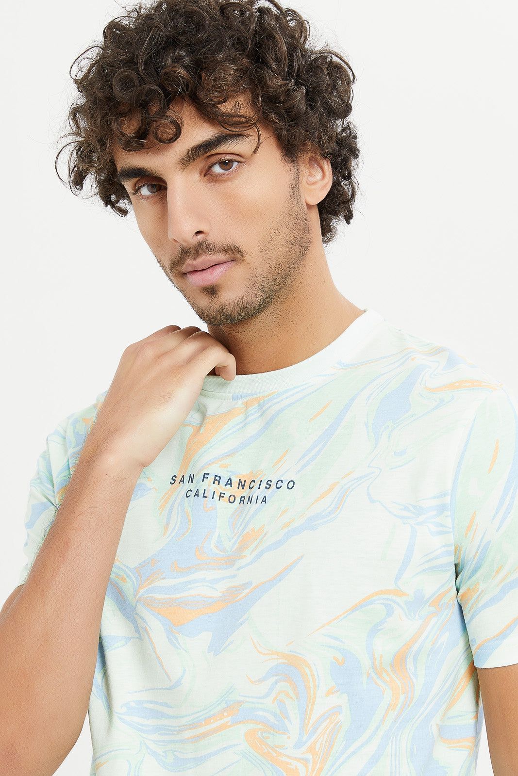 Men Marbel Print T-Shirt sold by Redtag product image thumbnail 4