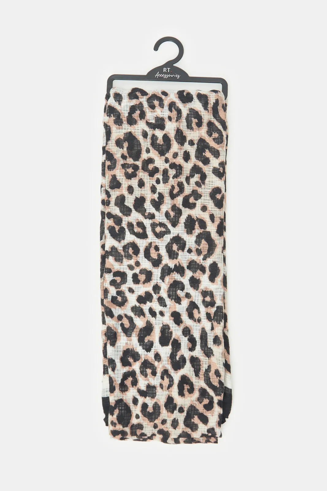 Women Beige Tiger Printed Scarf sold by Redtag