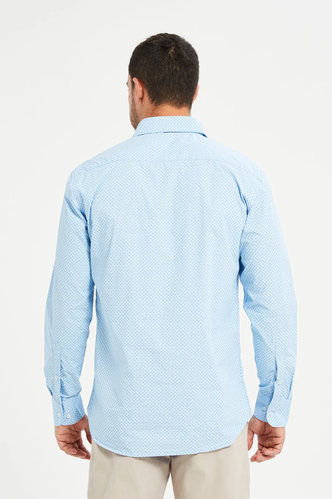 Men Blue Printed Formal Shirt sold by Redtag product image thumbnail 3