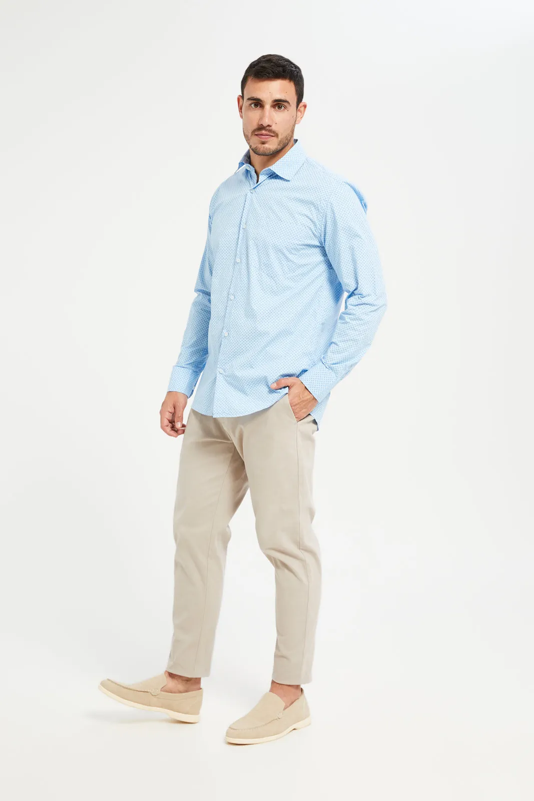 Men Blue Printed Formal Shirt sold by Redtag product image thumbnail 2