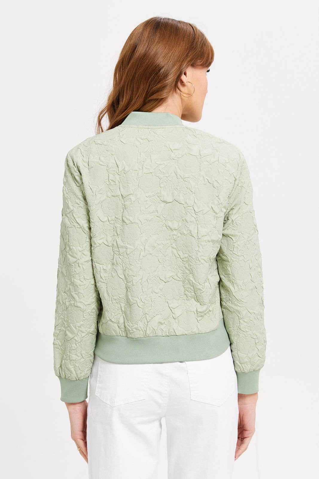 Women Mint Textured Bomber Jacket sold by Redtag product image thumbnail 3
