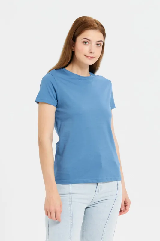 Women Blue Short Sleeve T-Shirt sold by Redtag