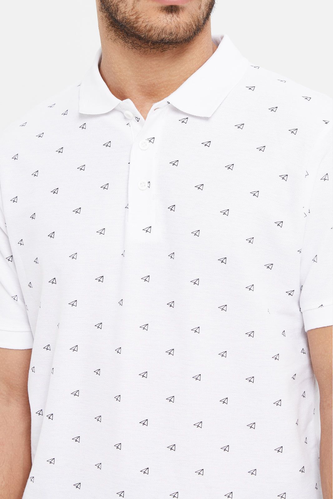 Men White Printed Polo Shirt sold by Redtag product image thumbnail 4