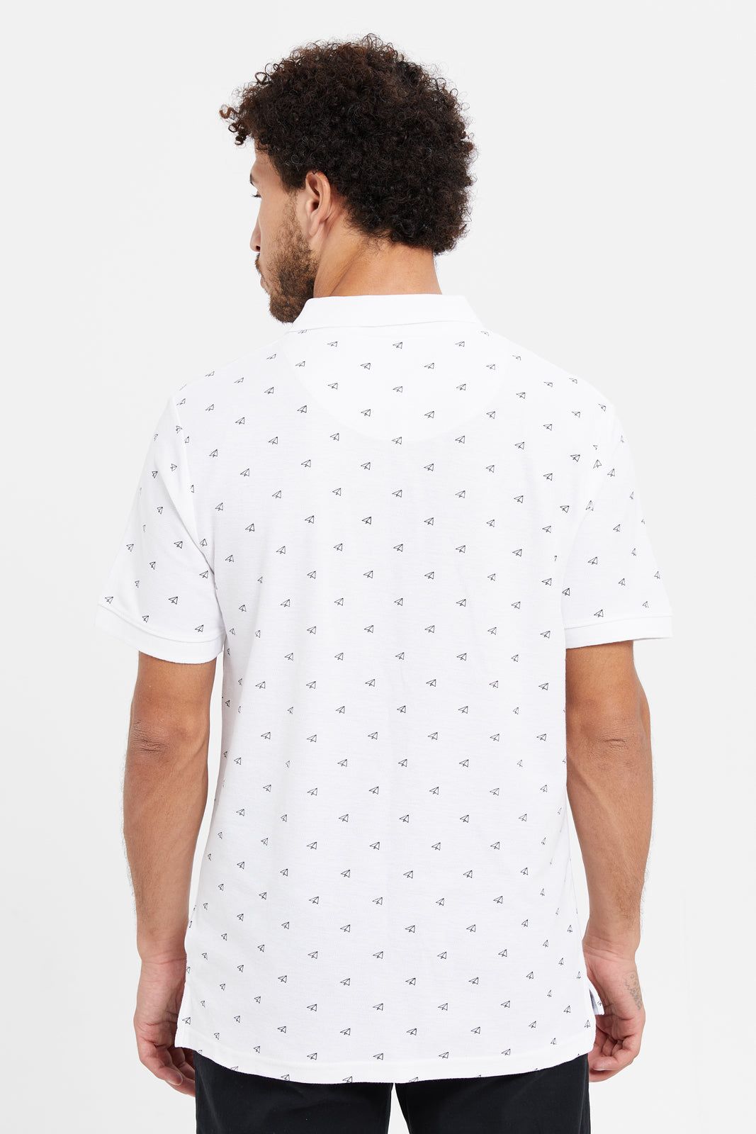 Men White Printed Polo Shirt sold by Redtag product image thumbnail 3