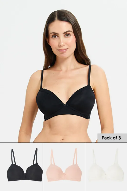 Women Assorted Non Wired Bra Set (Pack of 3) sold by Redtag