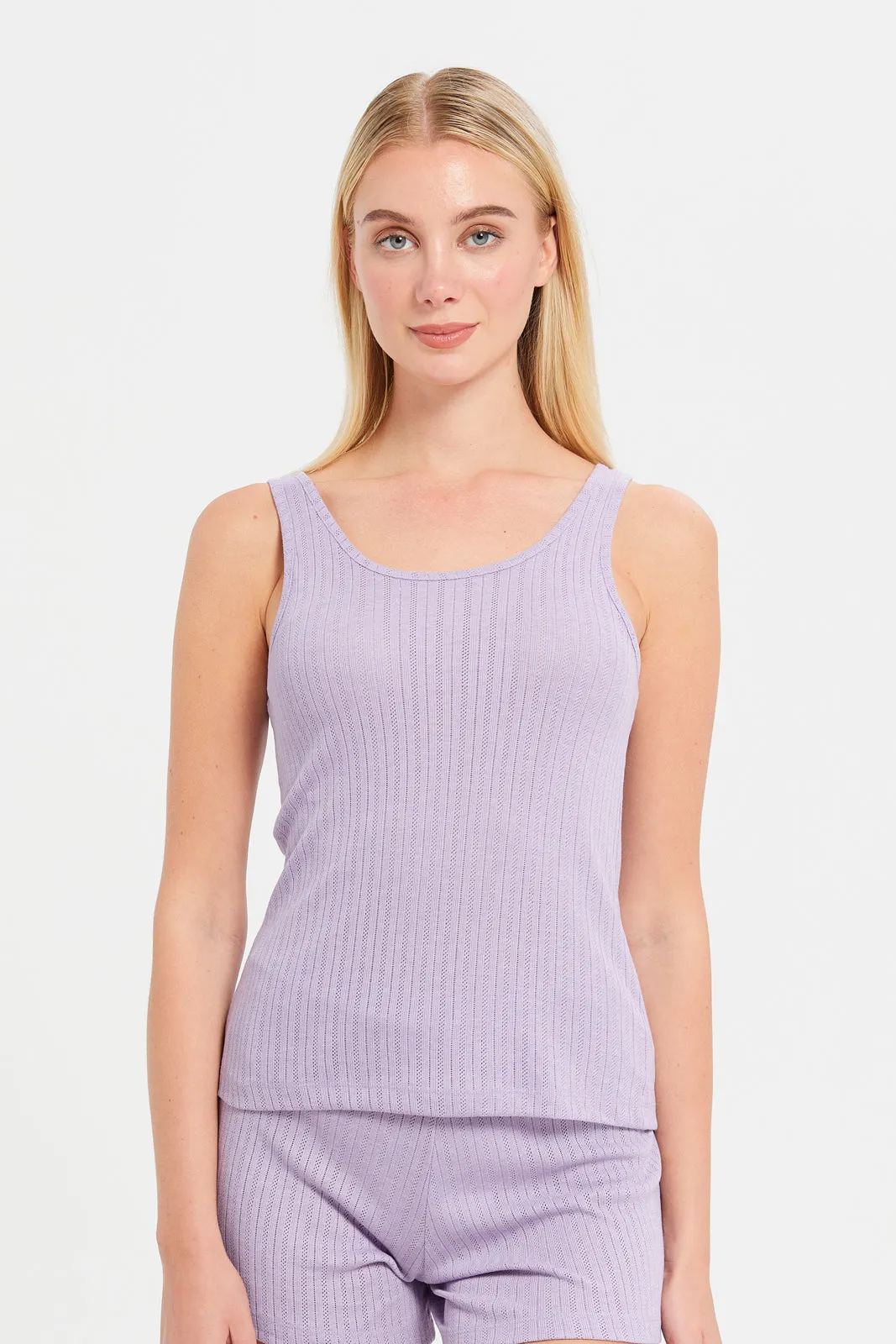Women Lilac Embossed Cami Set (2 Piece) sold by Redtag product image thumbnail 2