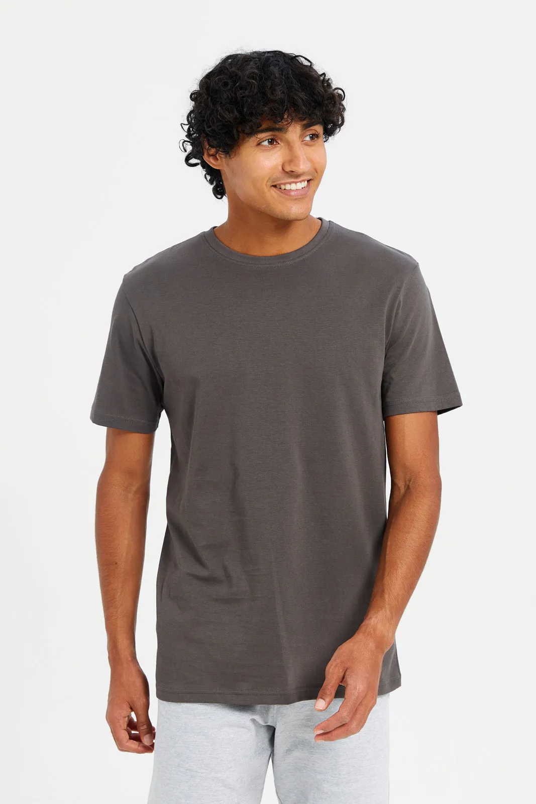 Men Charcoal Short Sleeved T-Shirt sold by Redtag