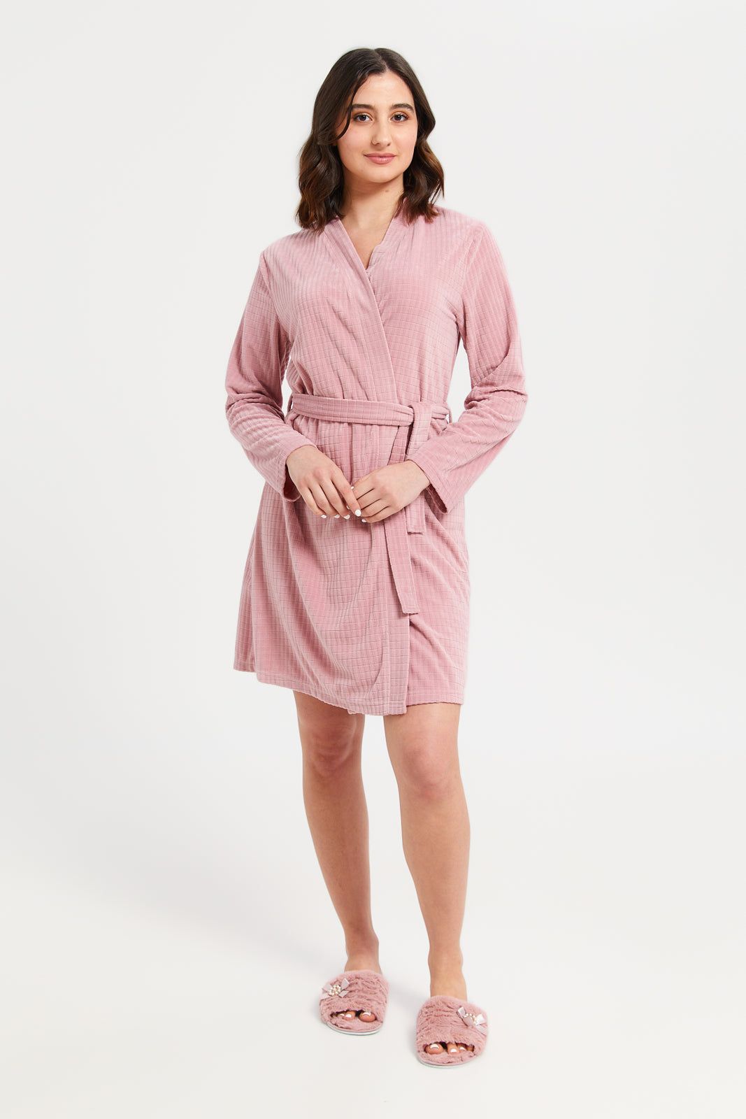 Women Pink Jacquard Robe sold by Redtag product image thumbnail 5