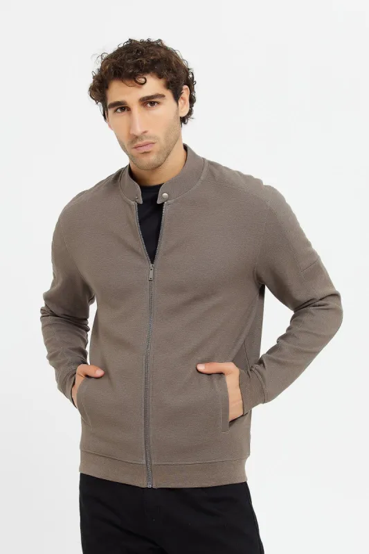 Men Brown Biker Jacket sold by Redtag