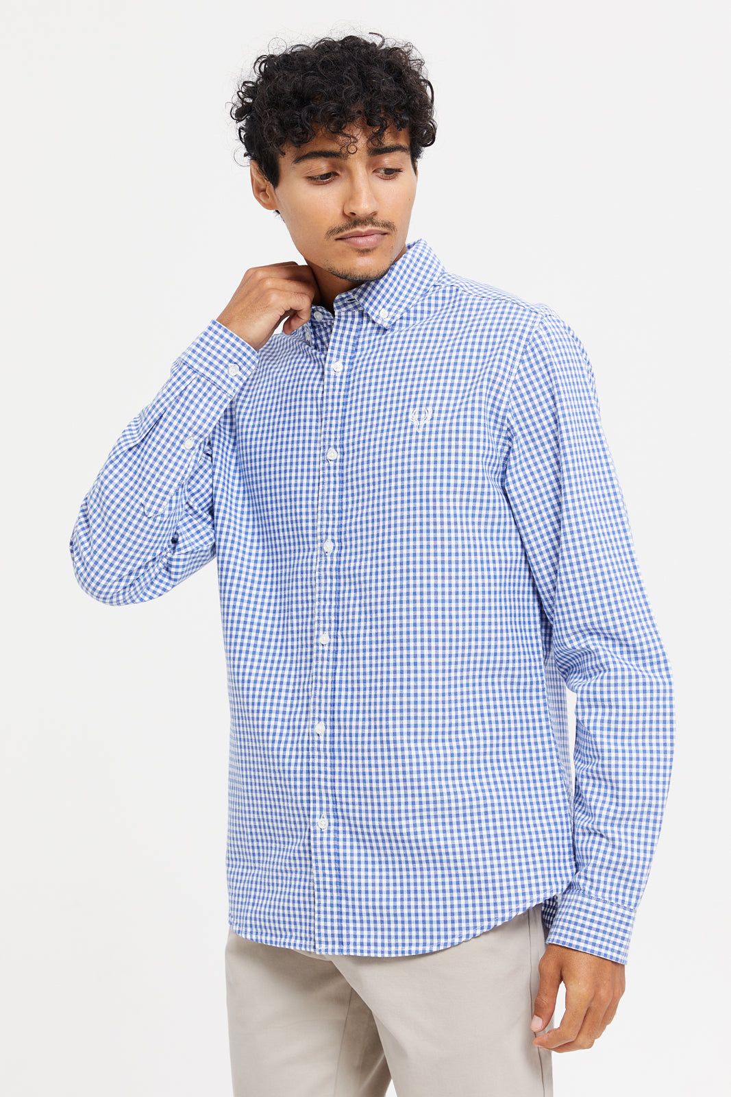Men Blue Checkered Oxford Shirt sold by Redtag