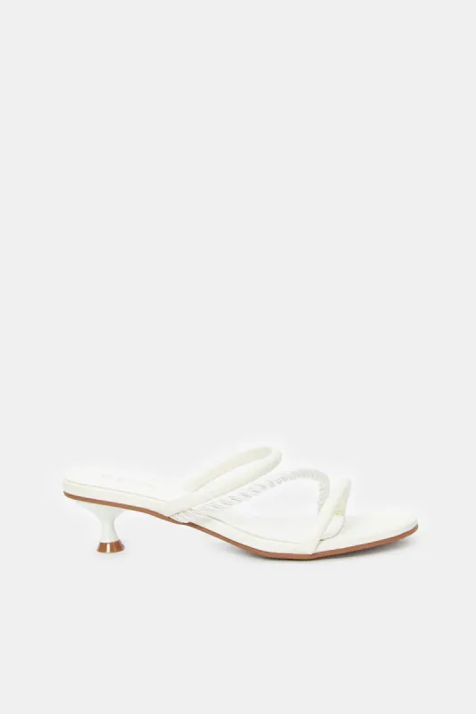 Women White Rope Trim Sandal sold by Redtag