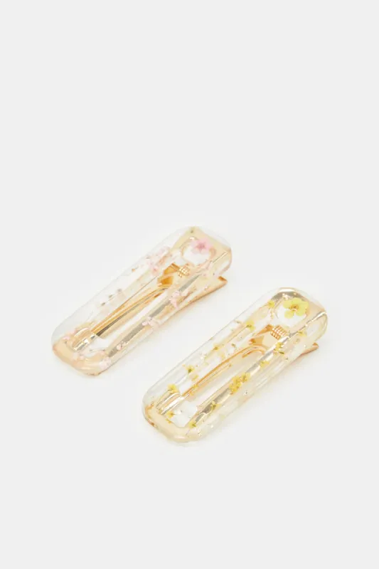 Women Gold Embellished Hair Clip (2 Piece) sold by Redtag