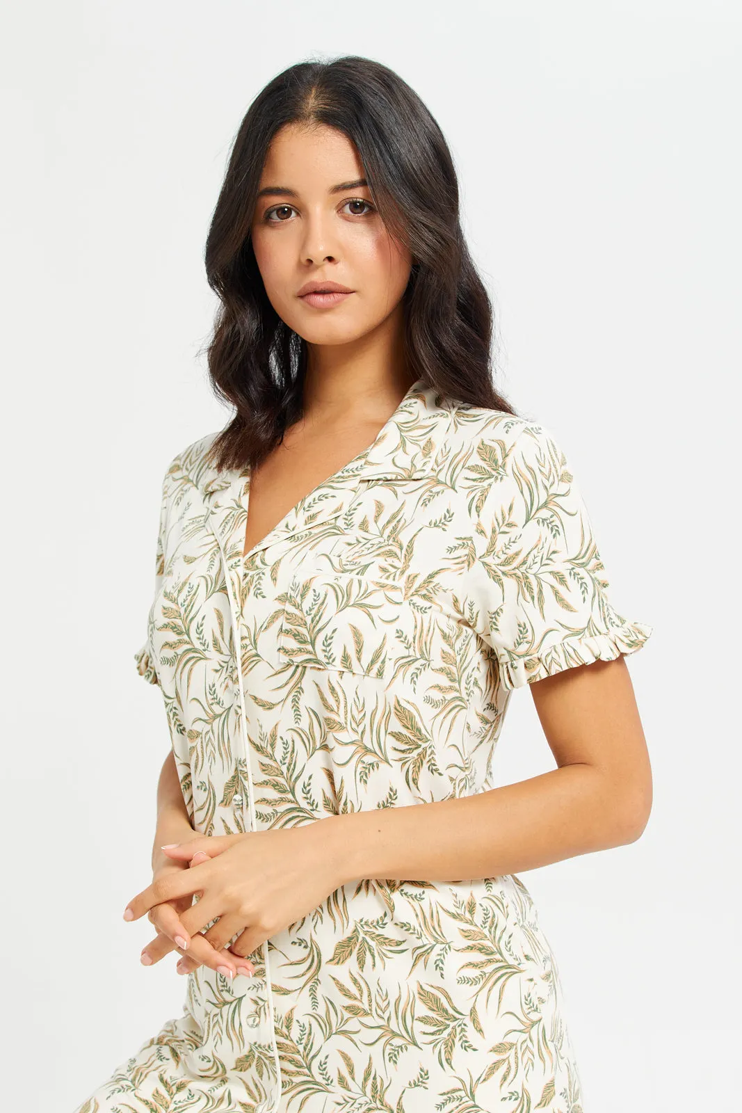 Women Ivory Printed Nightshirt sold by Redtag product image thumbnail 4