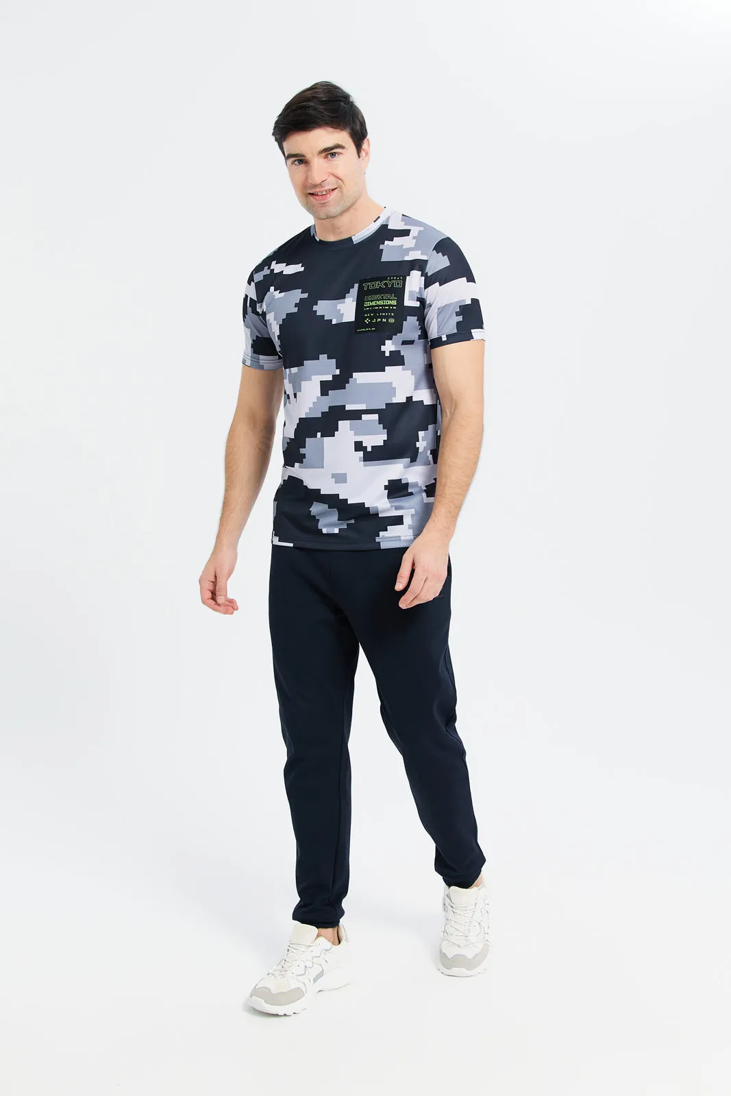 Men Navy Soft Touch Joggers sold by Redtag product image thumbnail 2