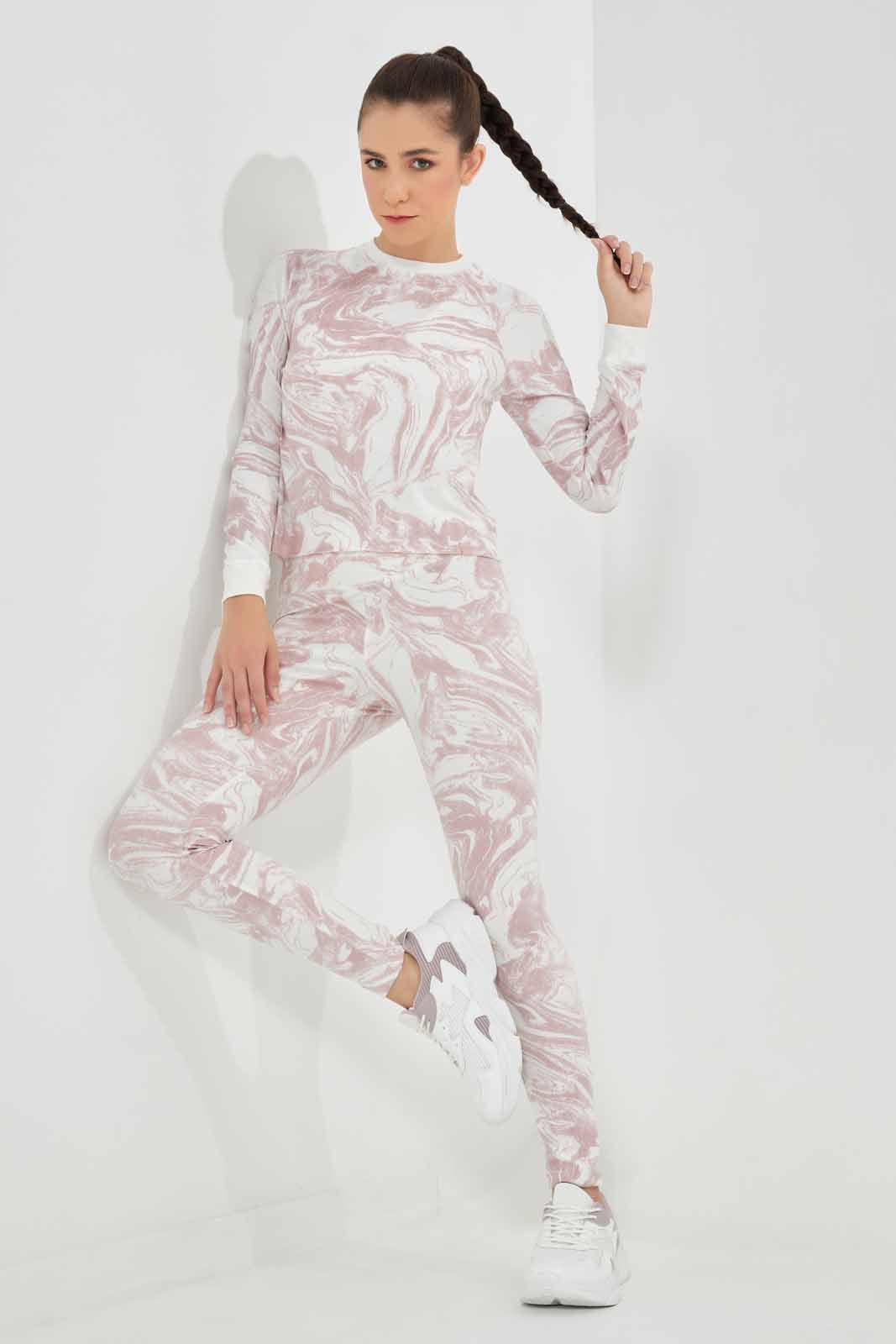 Women Pink And White All-Over Print Active Sweatshirt sold by Redtag product image thumbnail 2