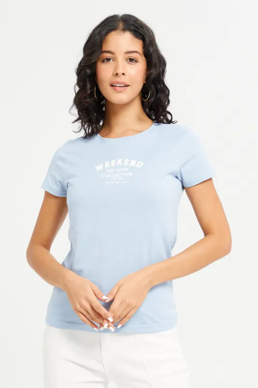 Women Blue New York Printed T-Shirt sold by Redtag