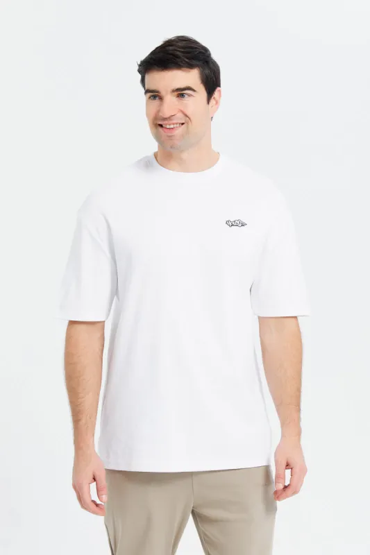 Men White Soft Touch Oversize T-Shirt sold by Redtag