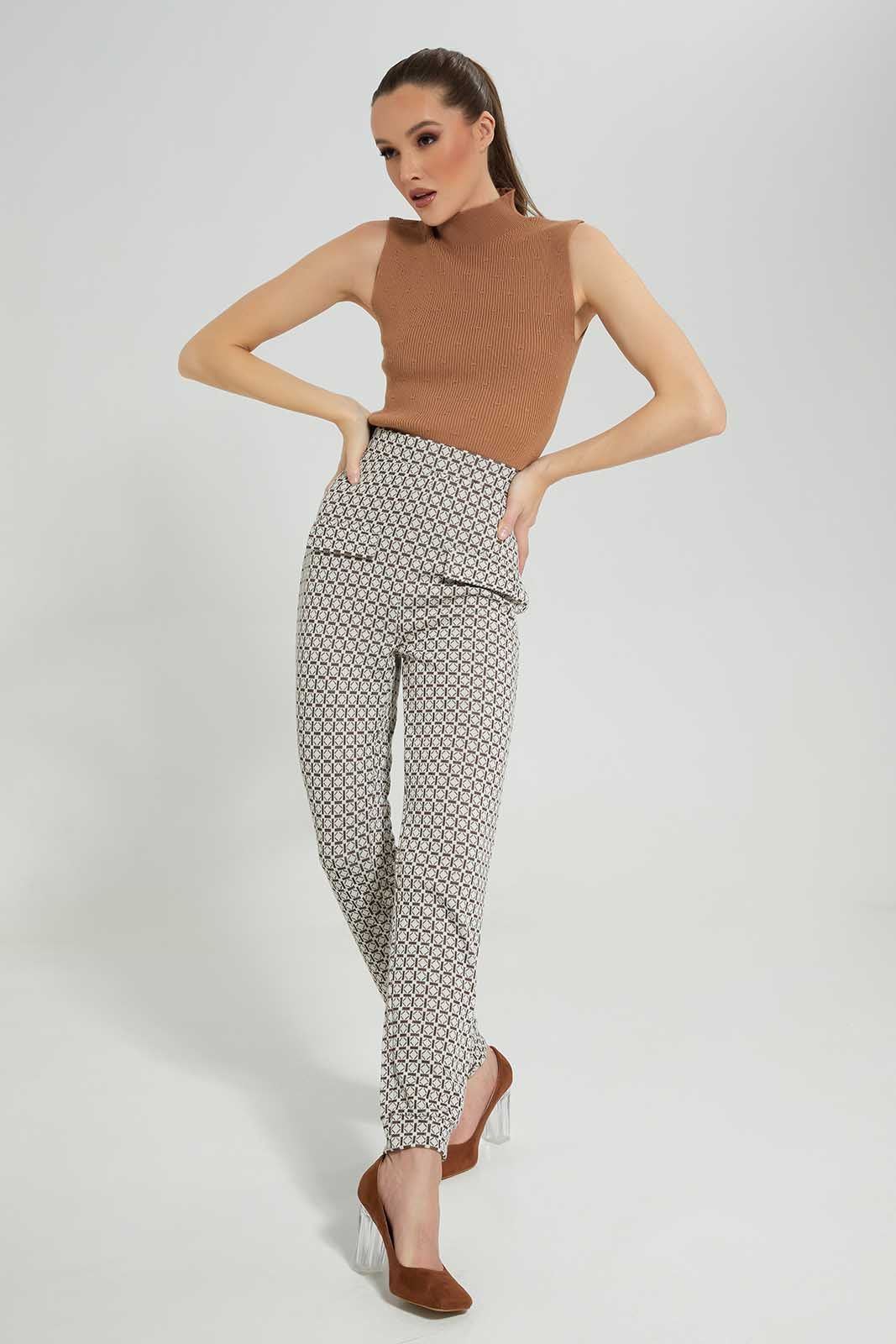 Brown Ribbed Top For Women sold by Redtag