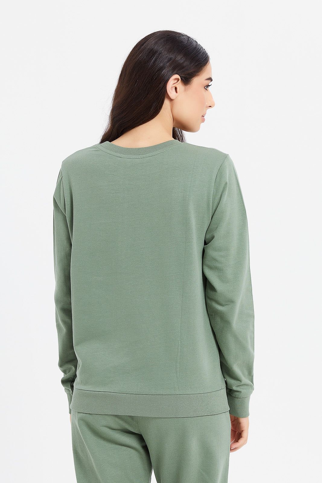 Women Green Printed Sweatshirt sold by Redtag product image thumbnail 3