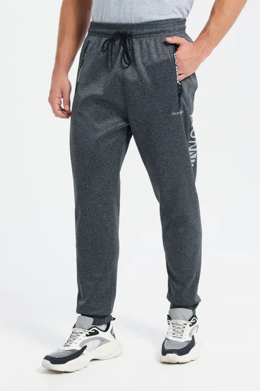 Men Charcoal Side Print Active Pants sold by Redtag