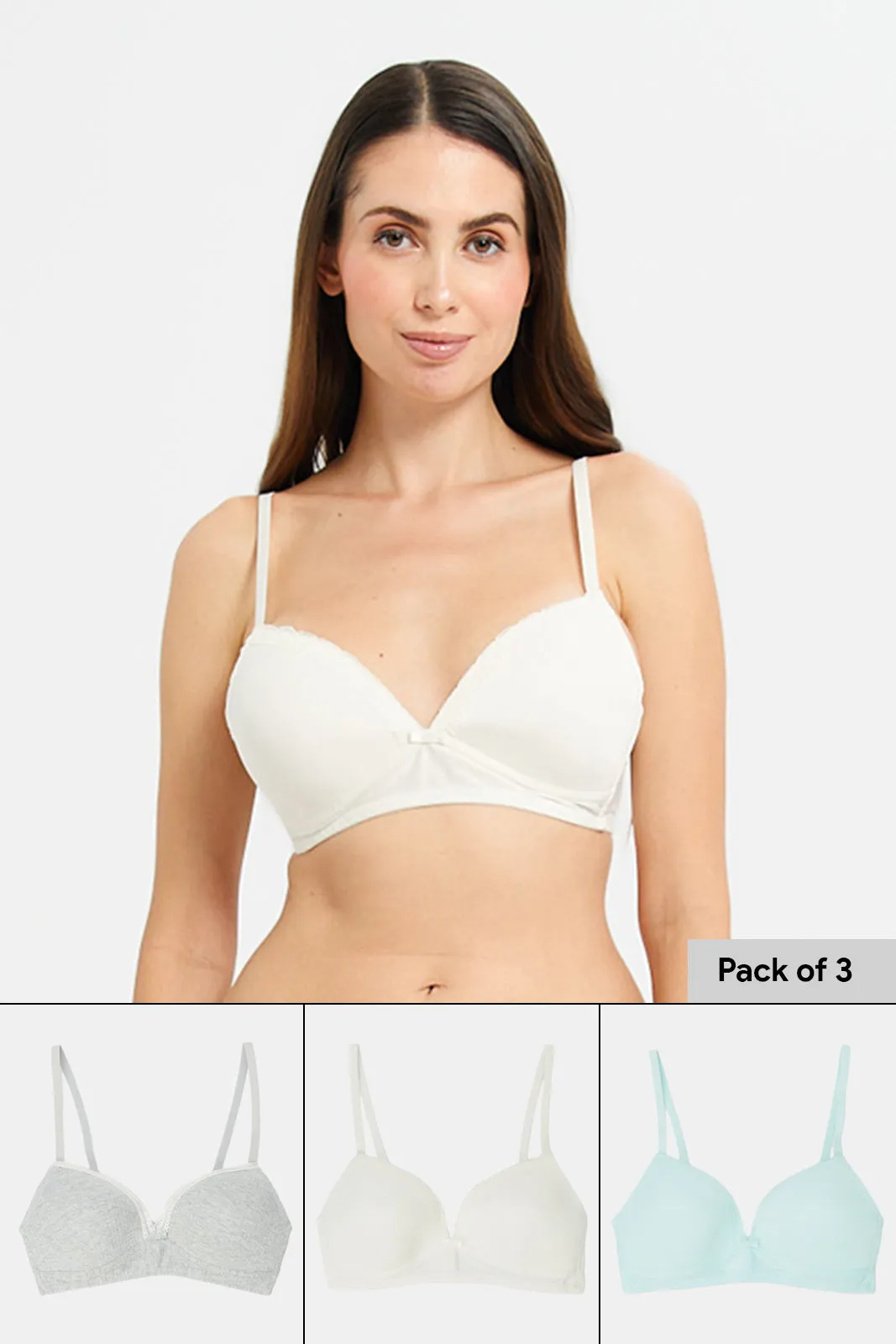 Women Assorted Non Wired Bra Set (Pack of 3) sold by Redtag