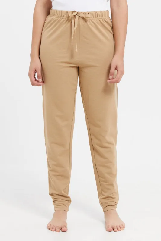 Women Beige Pajama Bottom sold by Redtag
