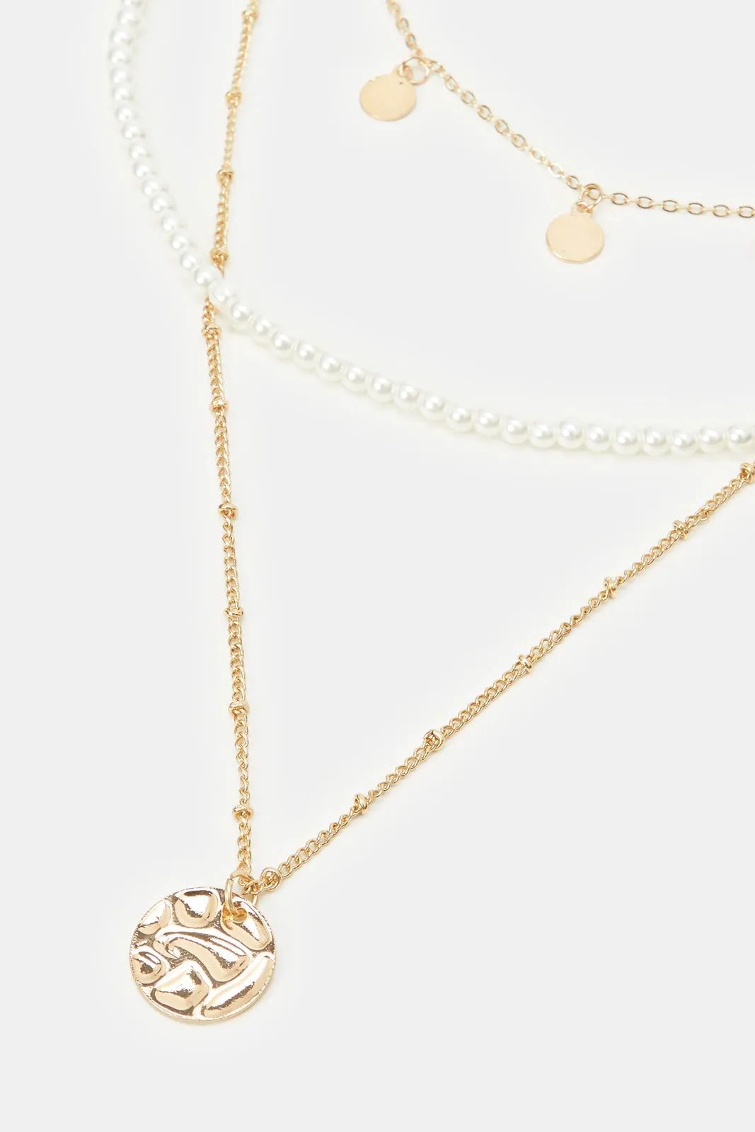 Women Gold And White Embellished Necklace sold by Redtag product image thumbnail 2