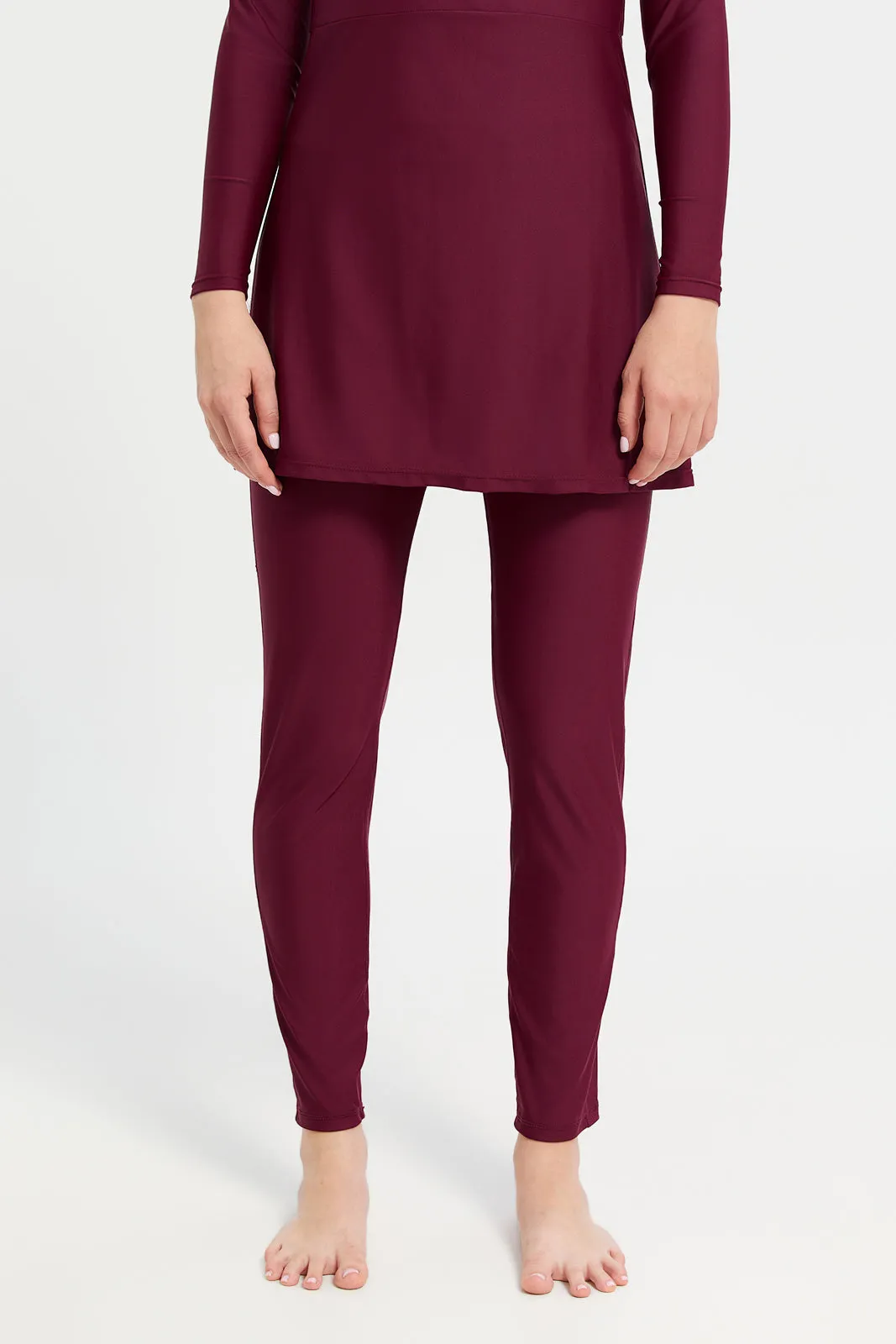 Women Burgundy Swim Burkini Set (2 Piece) sold by Redtag product image thumbnail 3