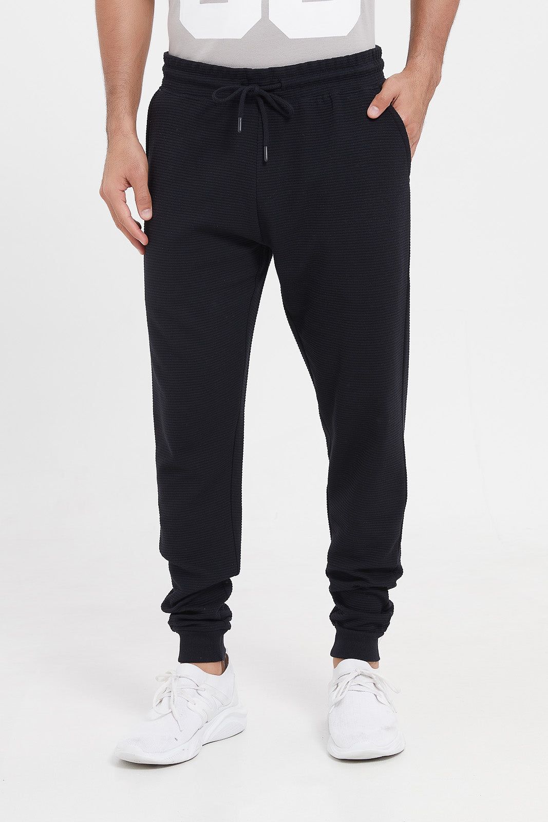 Men Black Jog Pants sold by Redtag