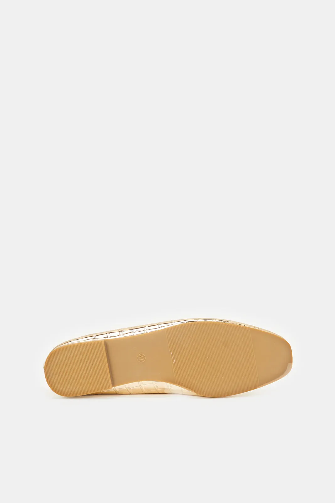 Women Gold Croc Effect Ballerina sold by Redtag product image thumbnail 5