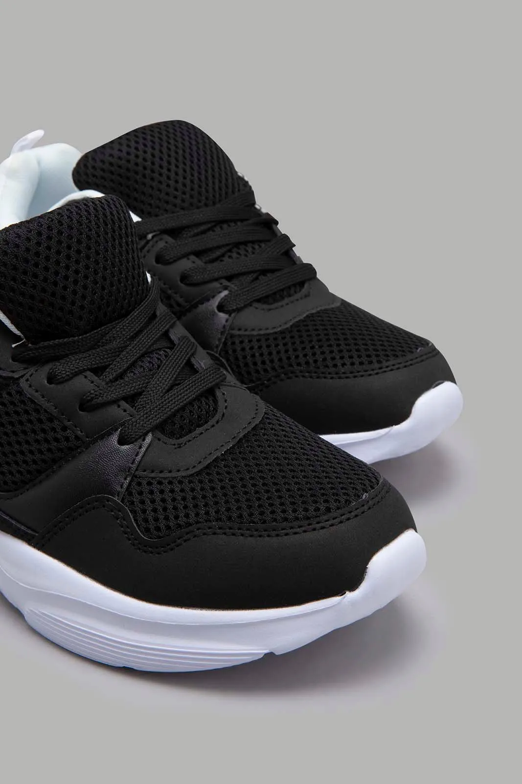 Black Lace-Up Chunky Sneaker sold by Redtag product image thumbnail 2