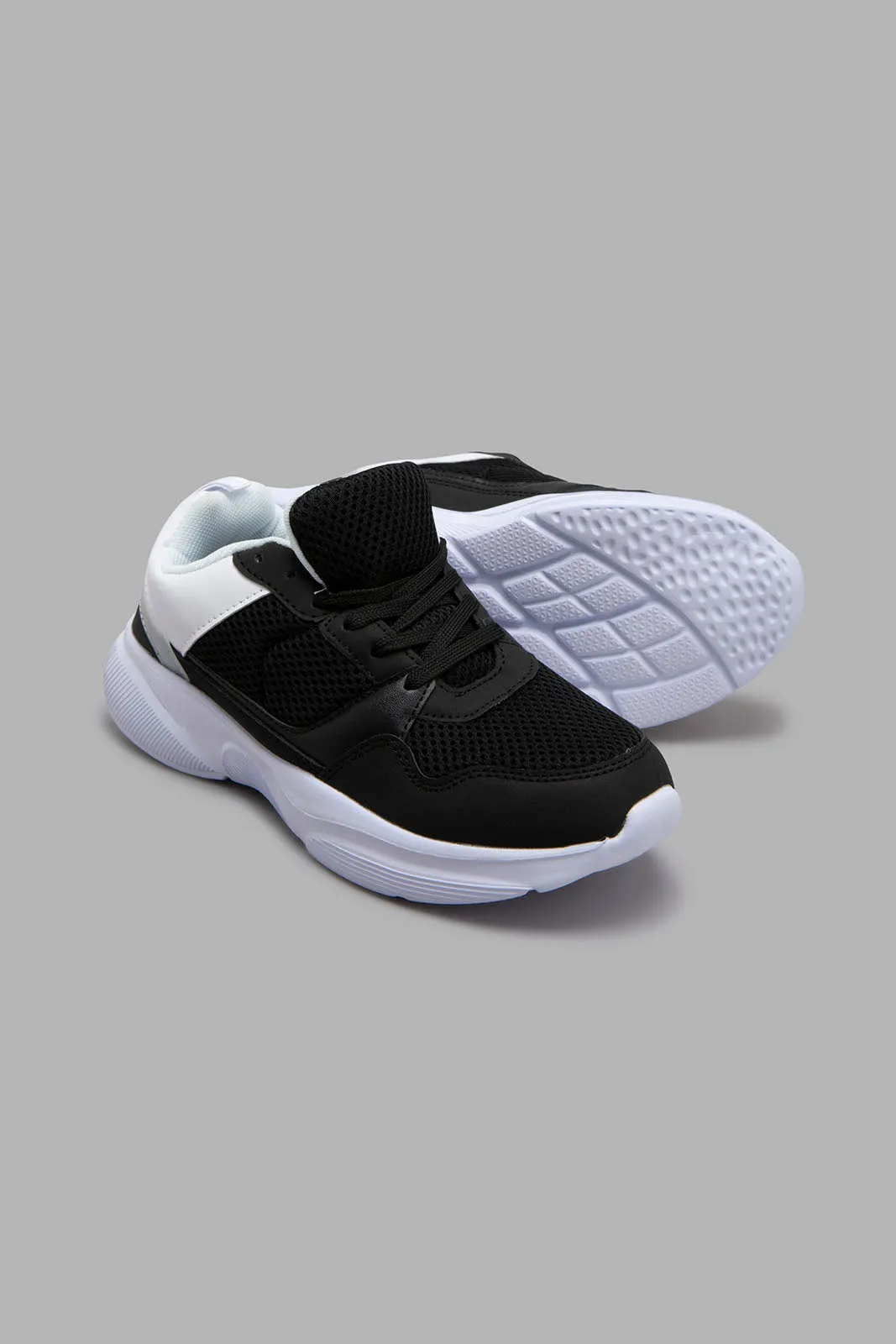 Black Lace-Up Chunky Sneaker sold by Redtag product image thumbnail 3