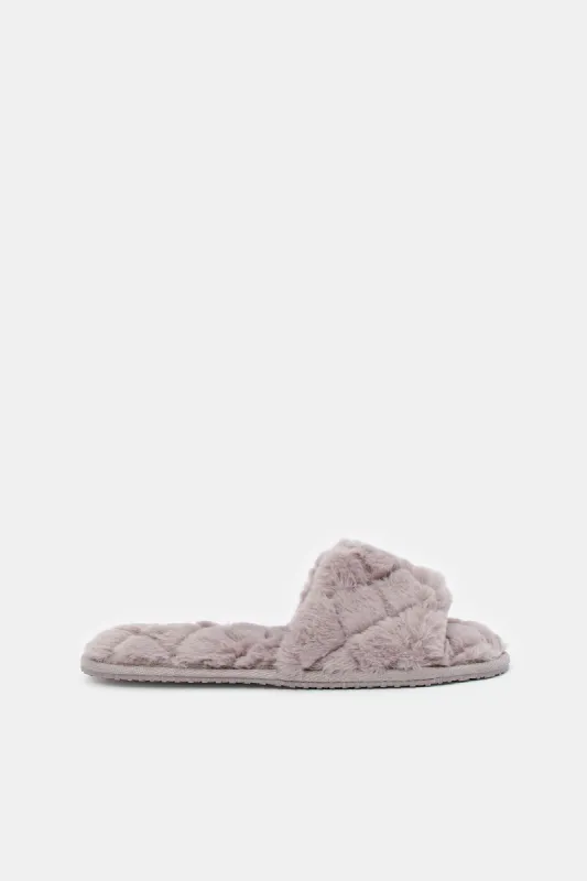 Women Grey Quilted Slipper sold by Redtag