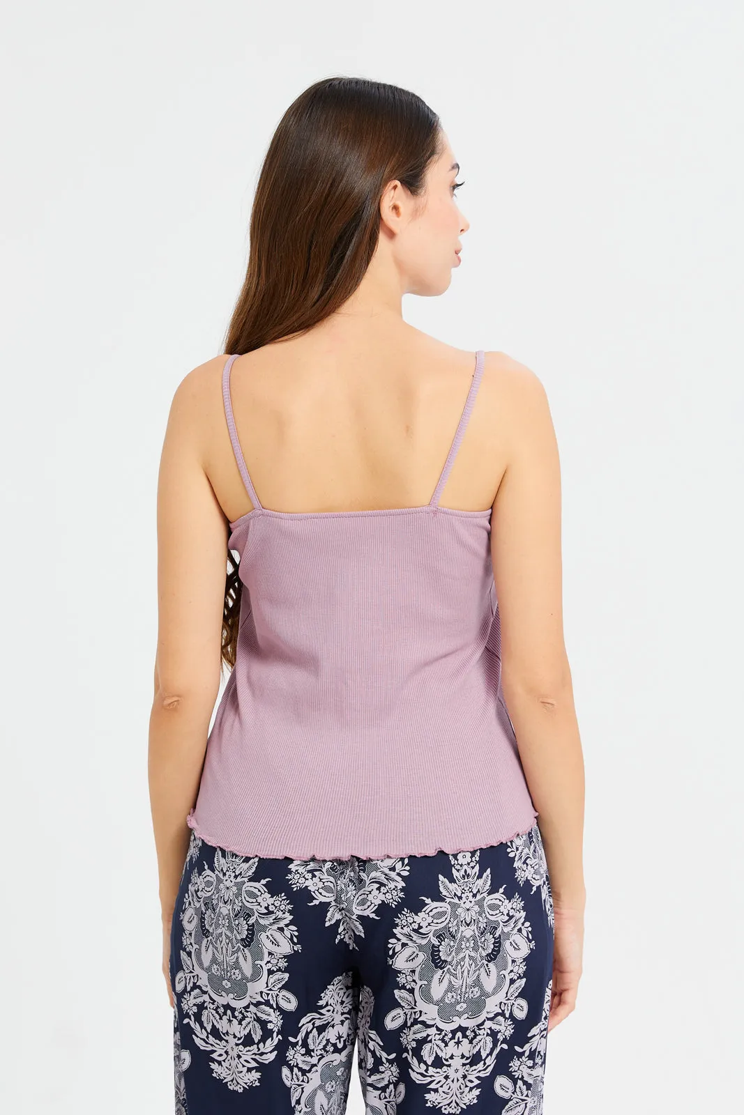 Women Mauve Strappy Lace Vest sold by Redtag product image thumbnail 3