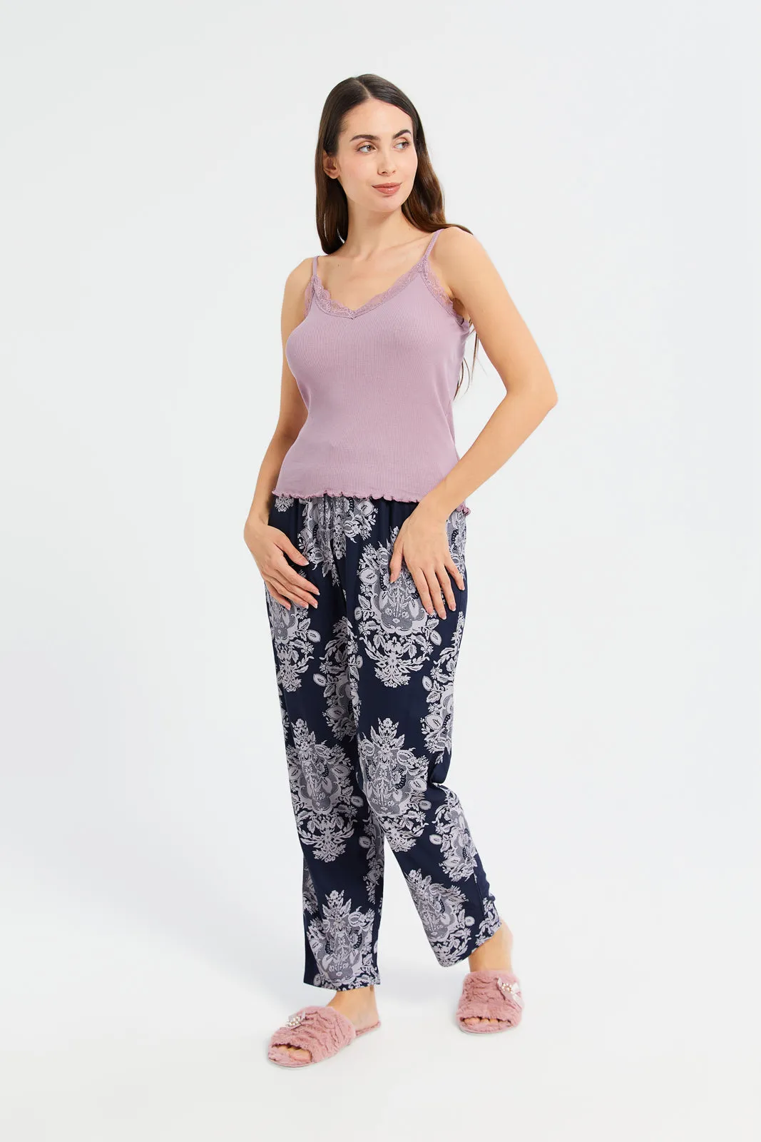 Women Mauve Strappy Lace Vest sold by Redtag product image thumbnail 2