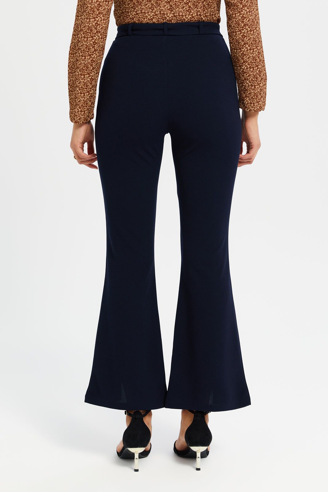 Women Navy Buckle Detailed Belted Trousers sold by Redtag product image thumbnail 3