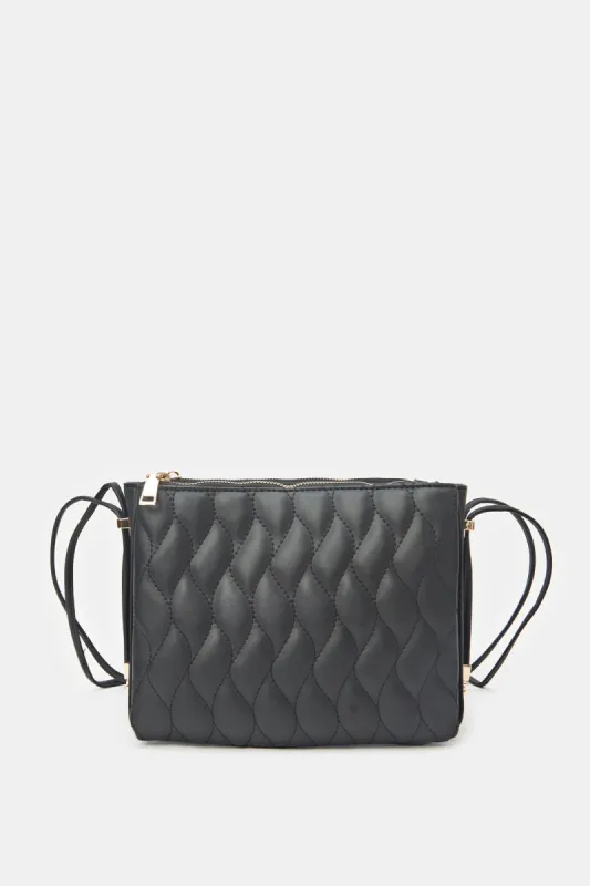 Women Black Quilting Utility Bag sold by Redtag