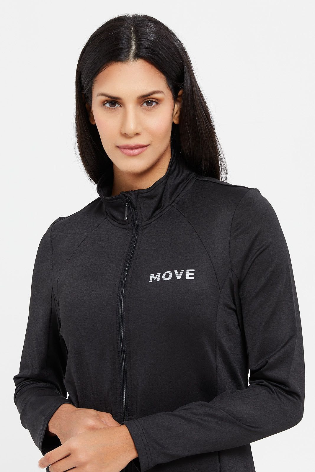 Women Black Zip through Sweatshirt sold by Redtag product image thumbnail 4